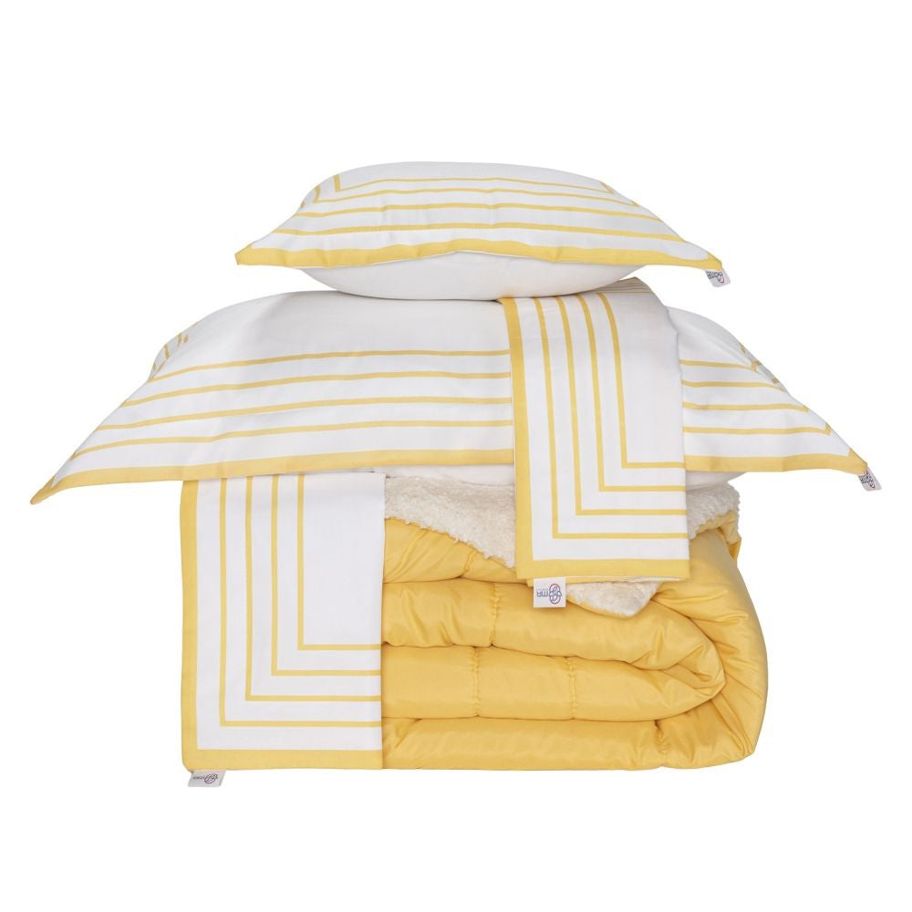 Kit Coberdrom Soft 05 Peças King cor:Amarelo