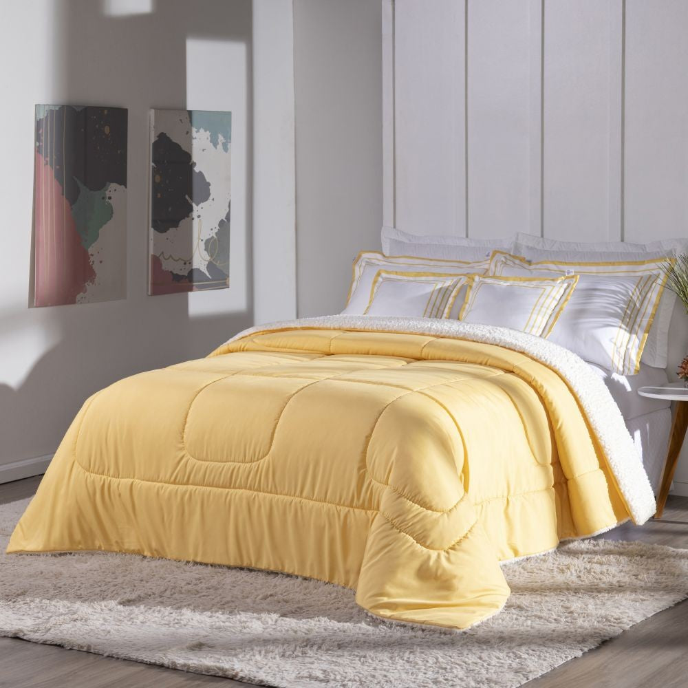 Kit Coberdrom Soft 05 Peças King cor:Amarelo