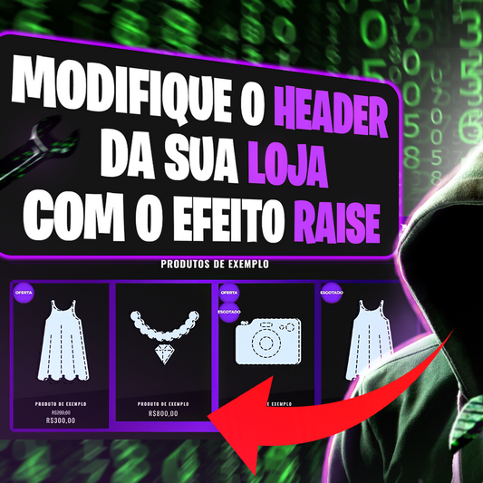 Header Efeito Raise - Temas NuvemShop