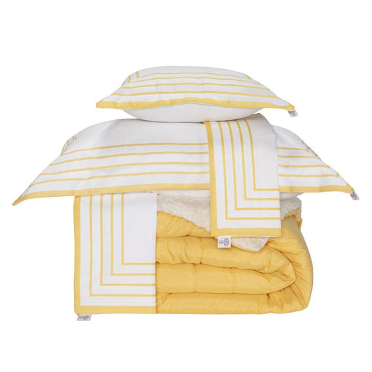 Kit Coberdrom Soft 05 Peças King cor:Amarelo