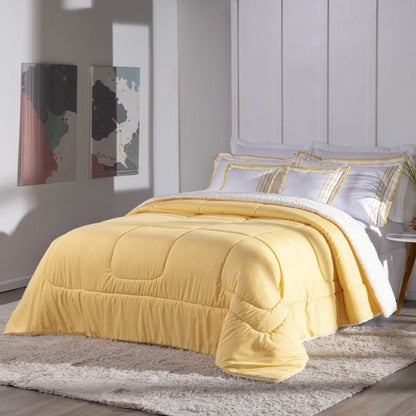 Kit Coberdrom Soft 05 Peças King cor:Amarelo